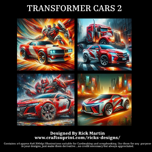TRANSFORMER CARS 2 - Illustrations for Cardmakers & Designers 