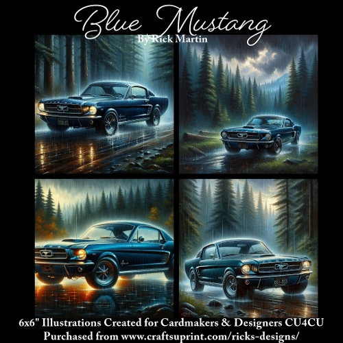 BLUE MUSTANG - Illustrations for Cardmakers & Designers 