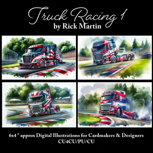 TRUCK RACING 1 - Illustrations for Cardmakers & Designers 