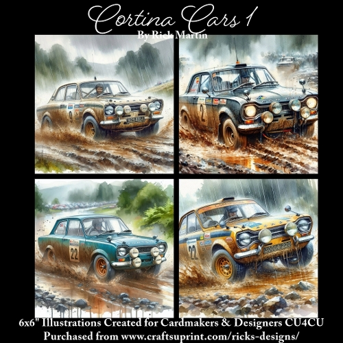 CORTINA CARS 1 - Illustrations for Cardmakers & Designers 