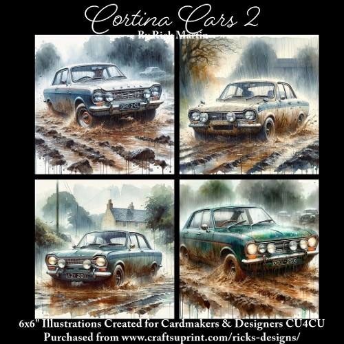 CORTINA CARS 2- Illustrations for Cardmakers & Designers 