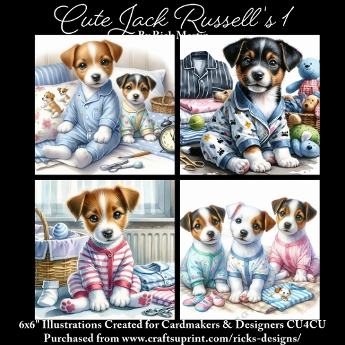 Jack Russell 1- Illustrations for Cardmakers & Designers 