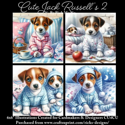 Jack Russell 2- Illustrations for Cardmakers & Designers 