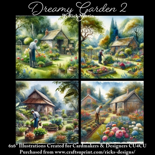 Dreamy Garden 2- Illustrations for Cardmakers & Designers 