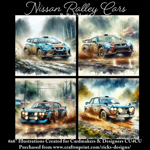 NISSAN RALLEY 1- Illustrations for Cardmakers & Designers 
