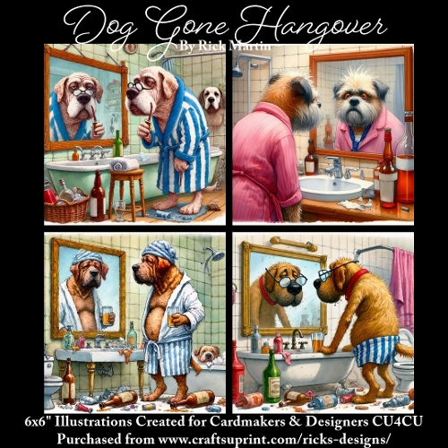 DOG GONE HANGOVER - Illustrations for Cardmakers & Designers 