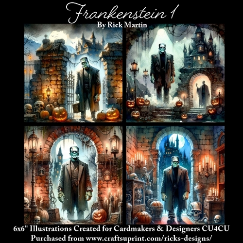 FRANKENSTEIN 1 - Illustrations for Cardmakers & Designers 