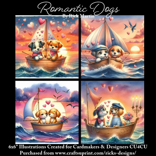 ROMANTIC DOGS - Illustrations for Cardmakers & Designers 