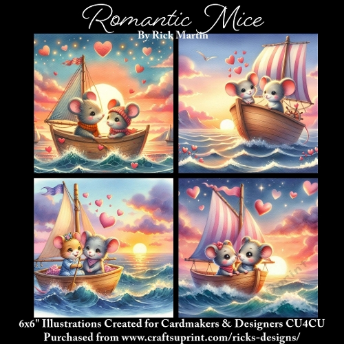 ROMANTIC MICE - Illustrations for Cardmakers & Designers 