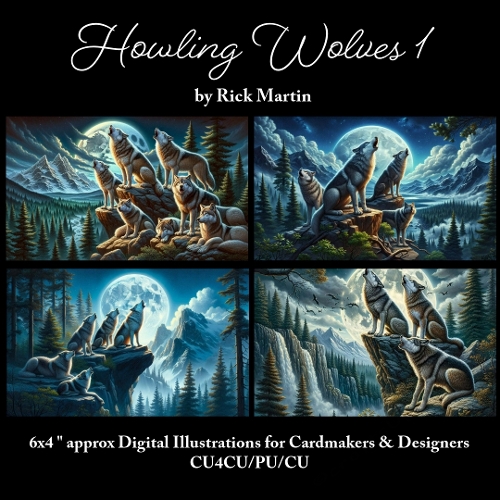 Howling Wolves 1  - Illustrations for Cardmakers & Designers 