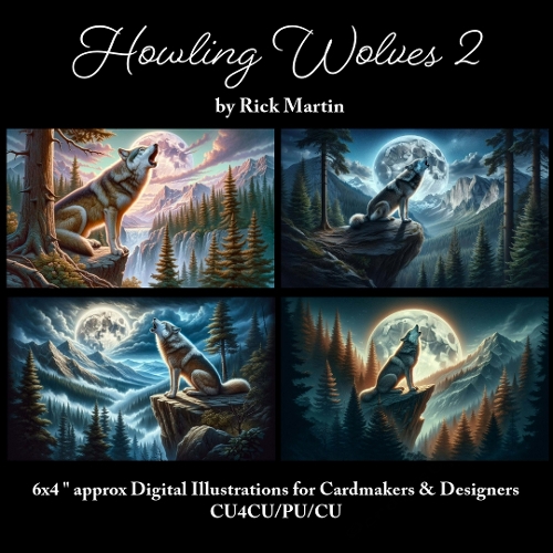 Howling Wolves 2  - Illustrations for Cardmakers & Designers 