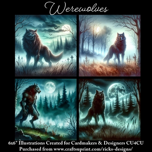 Werewolves  - Illustrations for Cardmakers & Designers 