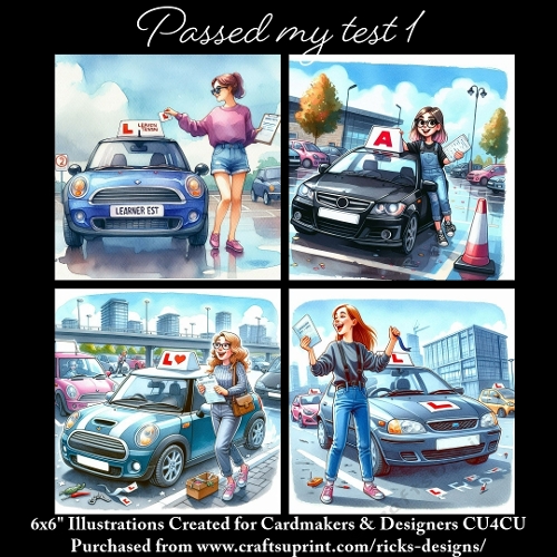 Passed my Driving Test 1 - Ilustrations for Cardmakers & Designers