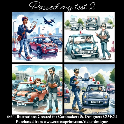 Passed my Driving Test 2 - Ilustrations for Cardmakers & Designers