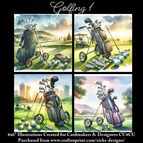 Golfing 1 - Ilustrations for Cardmakers & Designers