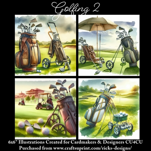Golfing 2 - Ilustrations for Cardmakers & Designers