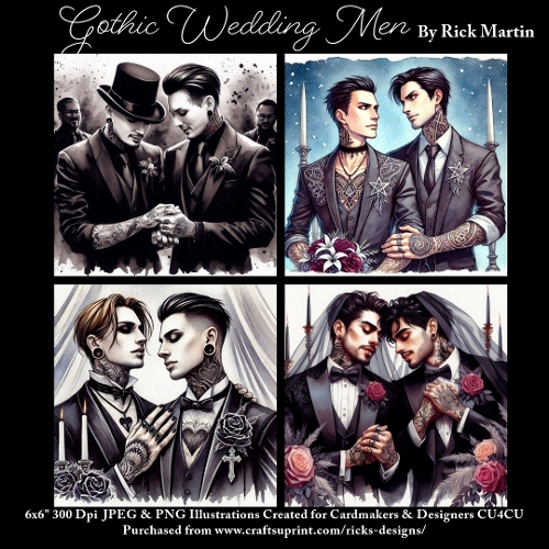 Gothic Wedding Men 1 - Ilustrations for Cardmakers & Designers