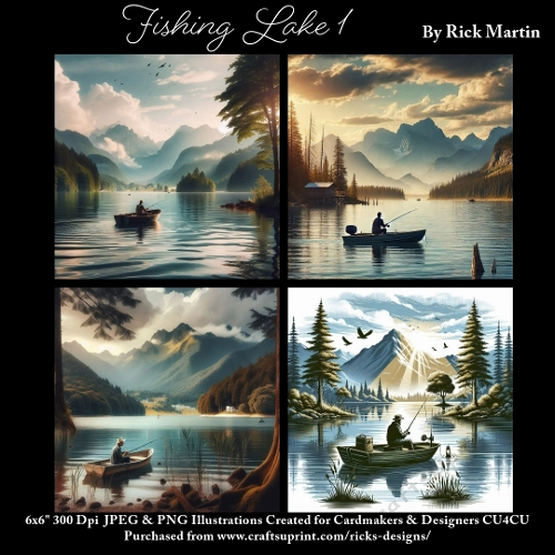 Fishing Lake 1 - Ilustrations for Cardmakers & Designers