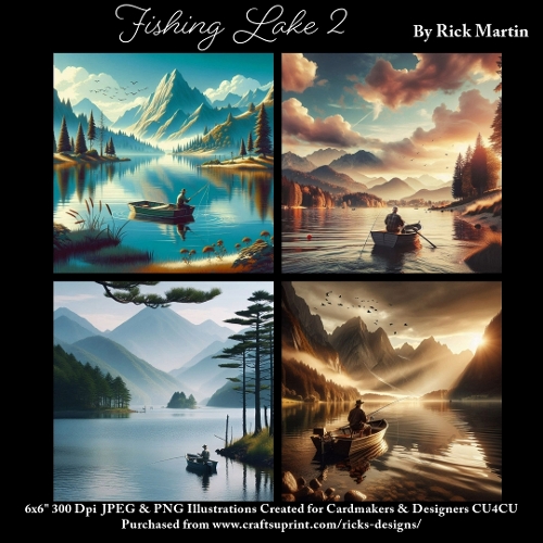 Fishing Lake 2 - Ilustrations for Cardmakers & Designers