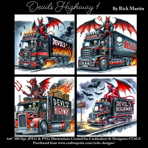 x4 Devils Highway 1  - Ilustrations for Cardmakers & Designers