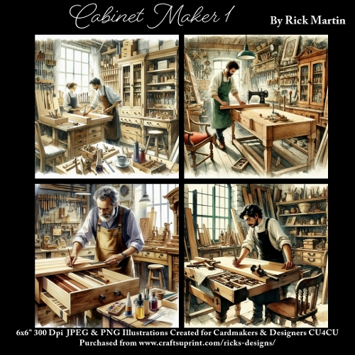 x4 Cabinet Maker 1  - Ilustrations for Cardmakers & Designers