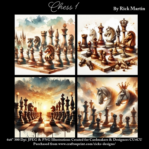 x4 Chess 1  - Ilustrations for Cardmakers & Designers