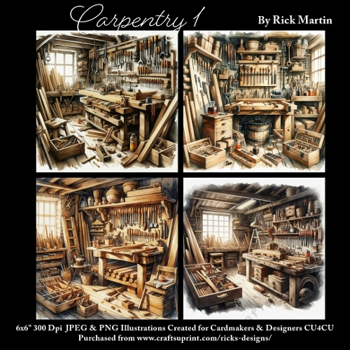 x4 Carpentry 1 - Ilustrations for Cardmakers & Designers