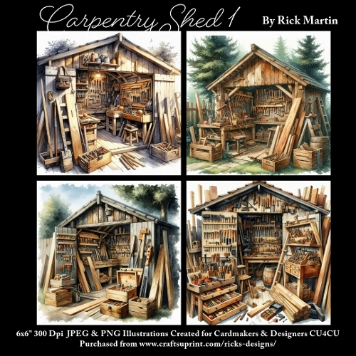 x4 Carpentry Shed 1 - Ilustrations for Cardmakers & Designers