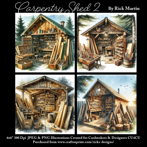 x4 Carpentry Shed 2 - Ilustrations for Cardmakers & Designers