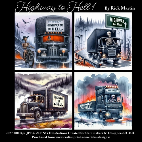 6x6 Highway to Hell 1 - Illustrations for Cardmakers & Designers 
