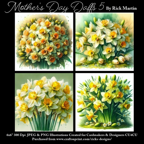 6x6 Mothers Day Daffs 5 - Illustrations for Cardmakers & Designers 