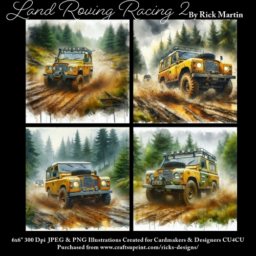 6x6 Land Rover Racing 2 - Illustrations for Cardmakers & Designers 