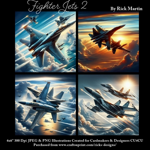 6x6 Fighter Jets 2 - Illustrations for Cardmakers & Designers 