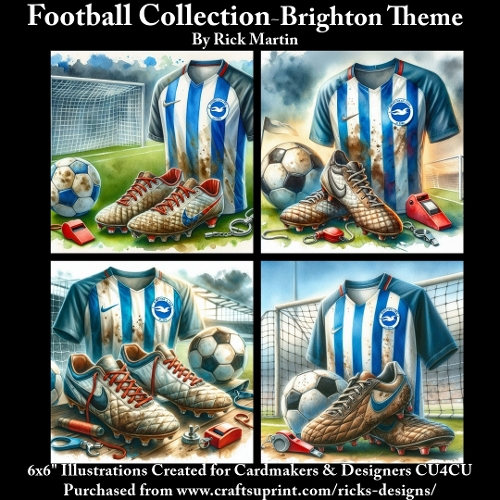 6X6 Brighton & Hove Albion Themed - Illustrations for Cardmakers & Designers 