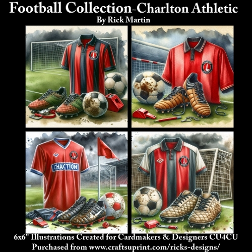 6X6 Charlton Athletic Themed - Illustrations for Cardmakers & Designers 