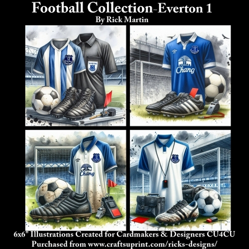 6X6 Everton 1 Themed - Illustrations for Cardmakers & Designers 