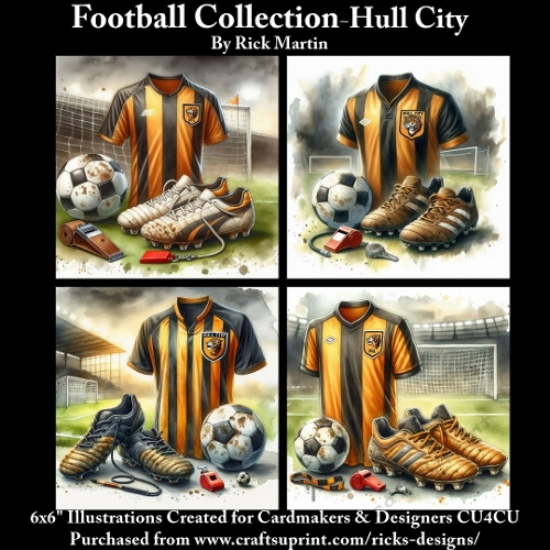 6X6 Hull City Themed - Illustrations for Cardmakers & Designers 