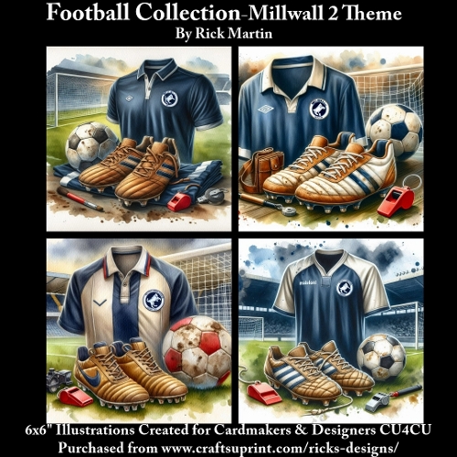 6X6 Millwall 2Themed  - Illustrations for Cardmakers & Designers 