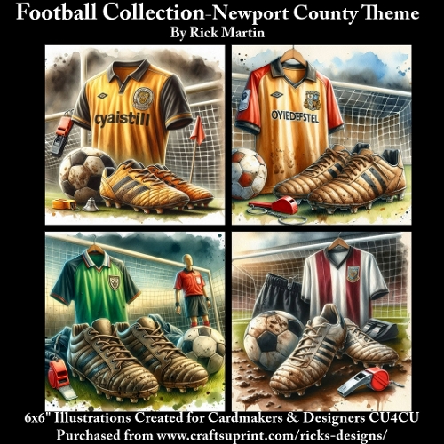 6X6 Newport County Themed  - Illustrations for Cardmakers & Designers 
