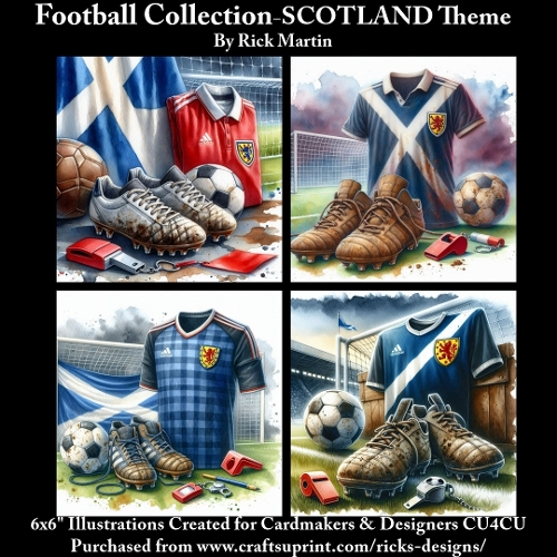 6X6 SCOTLAND Themed  - Illustrations for Cardmakers & Designers 