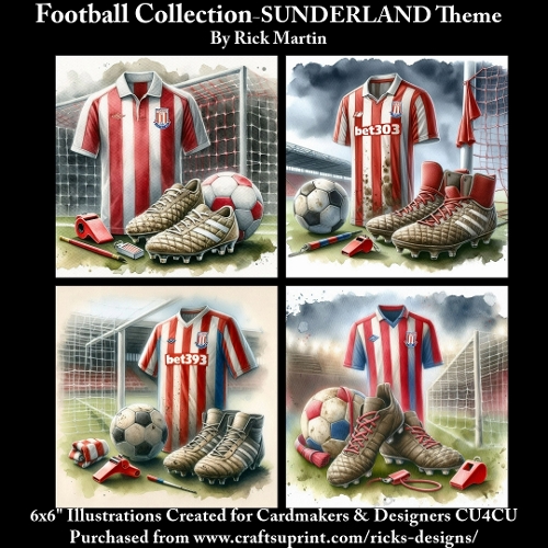 6X6 SUNDERLAND Themed  - Illustrations for Cardmakers & Designers 