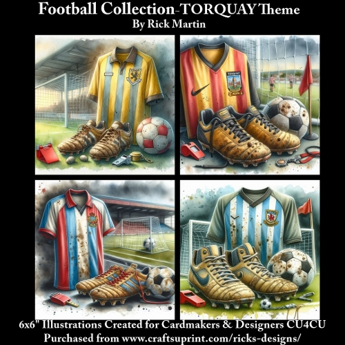 6X6 TORQUAY Themed  - Illustrations for Cardmakers & Designers 