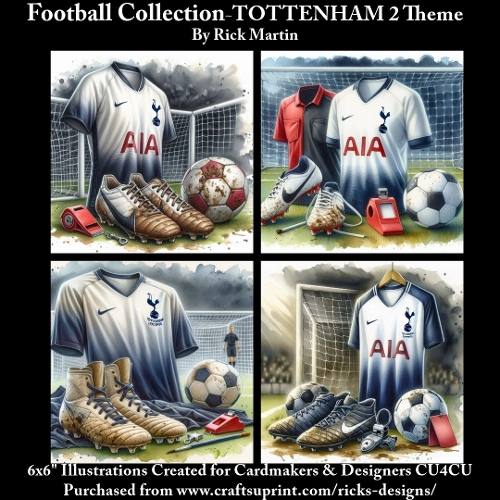6X6 TOTTENHAM 2 Themed  - Illustrations for Cardmakers & Designers 