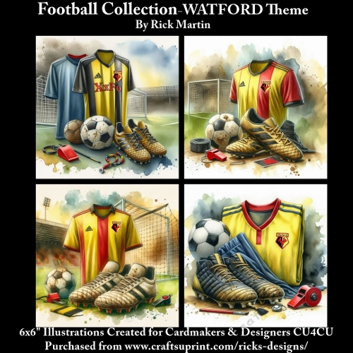 6X6 WATFORD Themed  - Illustrations for Cardmakers & Designers 