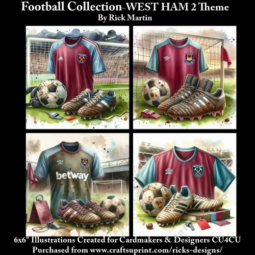 6X6 WEST HAM 2Themed  - Illustrations for Cardmakers & Designers 