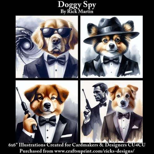 6X6 Doggy Spy - Illustrations for Cardmakers & Designers 
