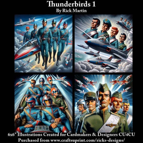 6x6 Thunderbirds 1 - Illustrations for Cardmakers & Designers 
