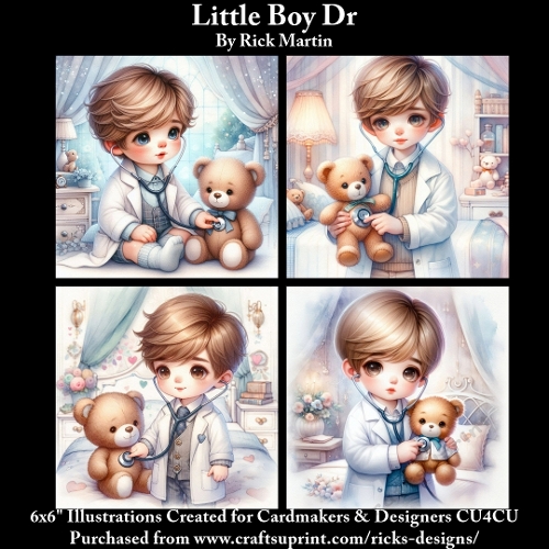 6x6 Little Boy Dr - Illustrations for Cardmakers & Designers 
