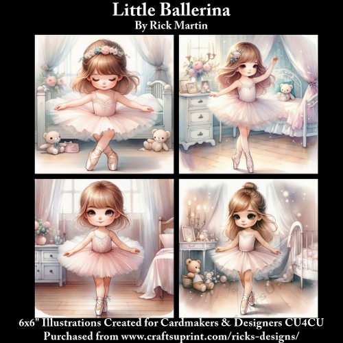 6x6 Little Ballerina - Illustrations for Cardmakers & Designers 