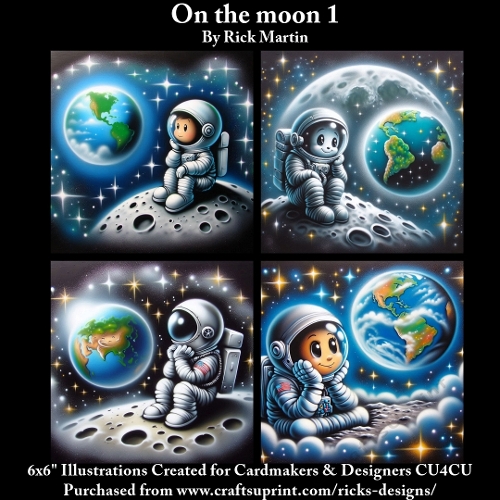 6x6 On the Moon 1 - Illustrations for Cardmakers & Designers 